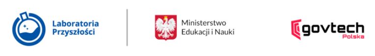 ciąg logotypów labolatoria przyszłości, ministerstwo edukacji i nauki oraz govtech Polska_kolejno od lewej
