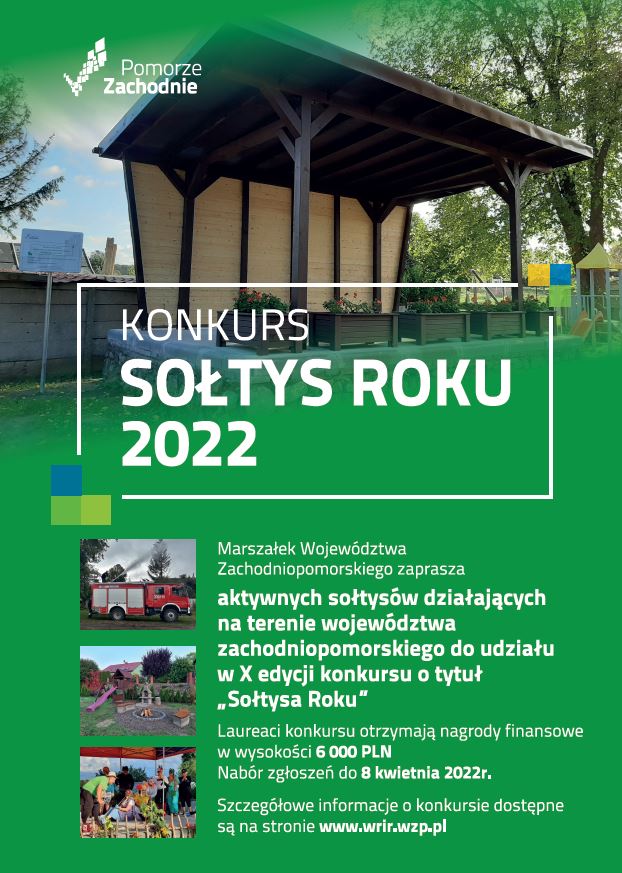 plakat zapraszający do udziału w konkursie na sołtysa roku 2022