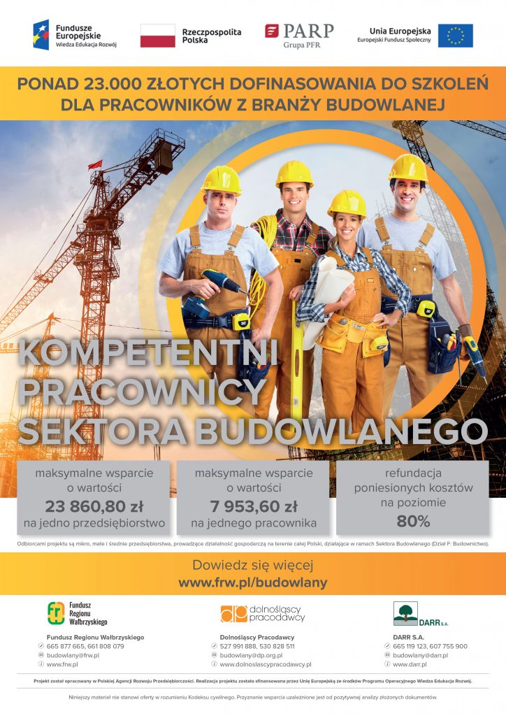 Plakat kompetentni pracownicy sektora budowlanego