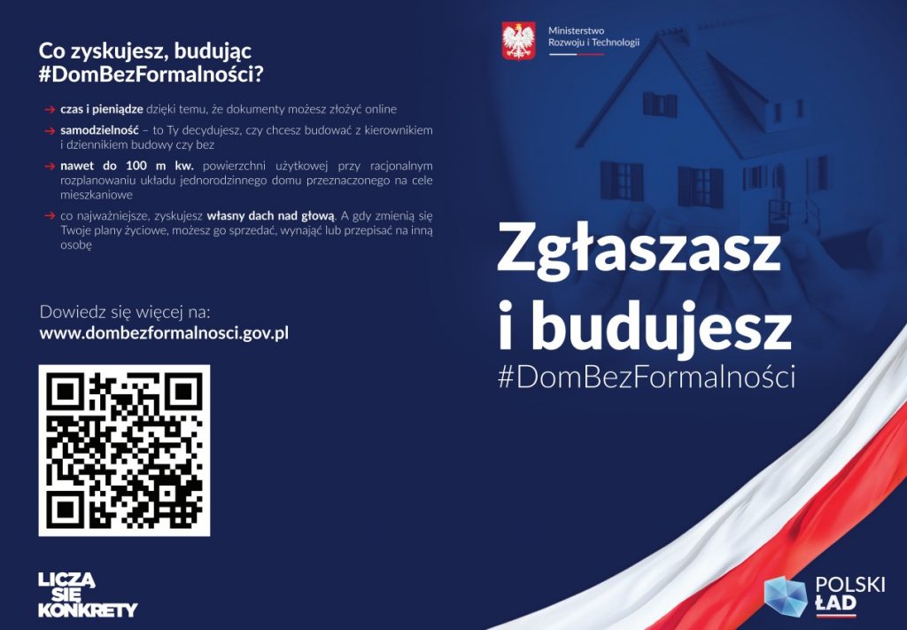 Plakat zgłaszasz i budujesz informacje o projekcie Dom Bez Formalności_2