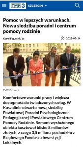 TVP3 Szczecin informacje o otwarciu PCPR i PPPP