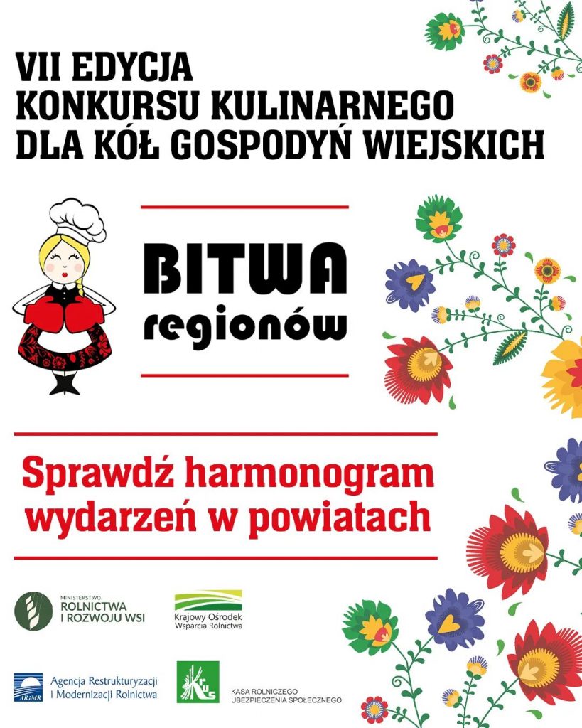 Plakat 7 edycja konkursu kulinarnego dla KGW Bitwa Regionów