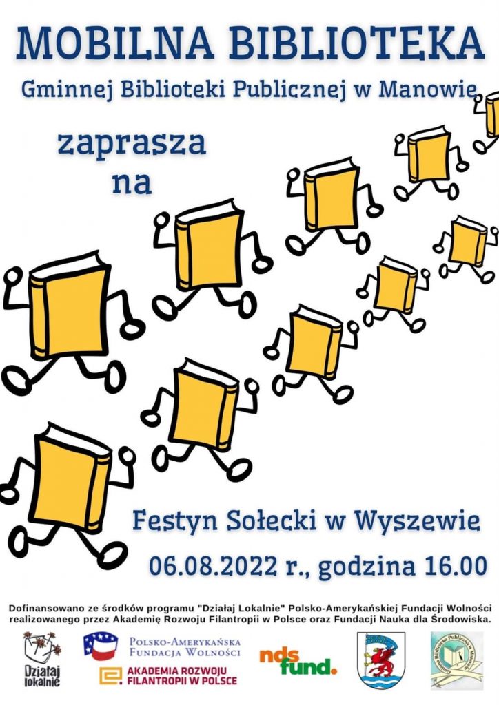 Plakat zapraszający na Festyn Sołecki w Wyszewie 6 sierpnia 2022 od godziny 16