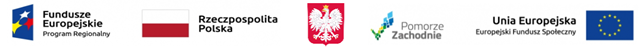 logotypy od lewej Fundusze Europejskie Rzeczpospolita Polska Pomorze Zachodnie Unia Europejska