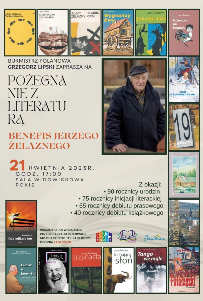 Plakat z zaproszeniem na Benefis Jerzego Żelaznego w Polanowie