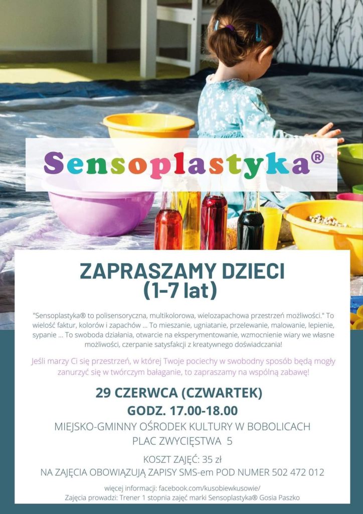 Plakat z zaproszeniem na sesnsoplastykę w Bobolicach 29 czerwca 2023