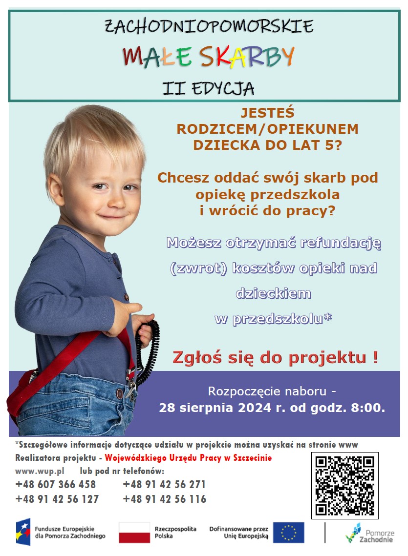 Plakat z zaproszeniem do udziału w projekcie Zachodniopomorskie Małe Skarby edycja 2