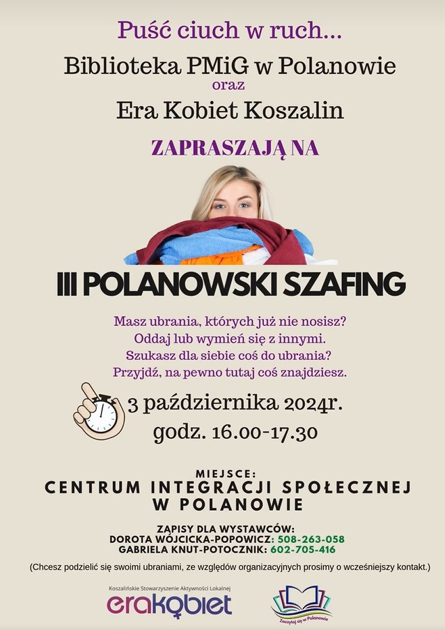 Plakat z zaproszeniem na 3. polanowski szafing 3 października 2024