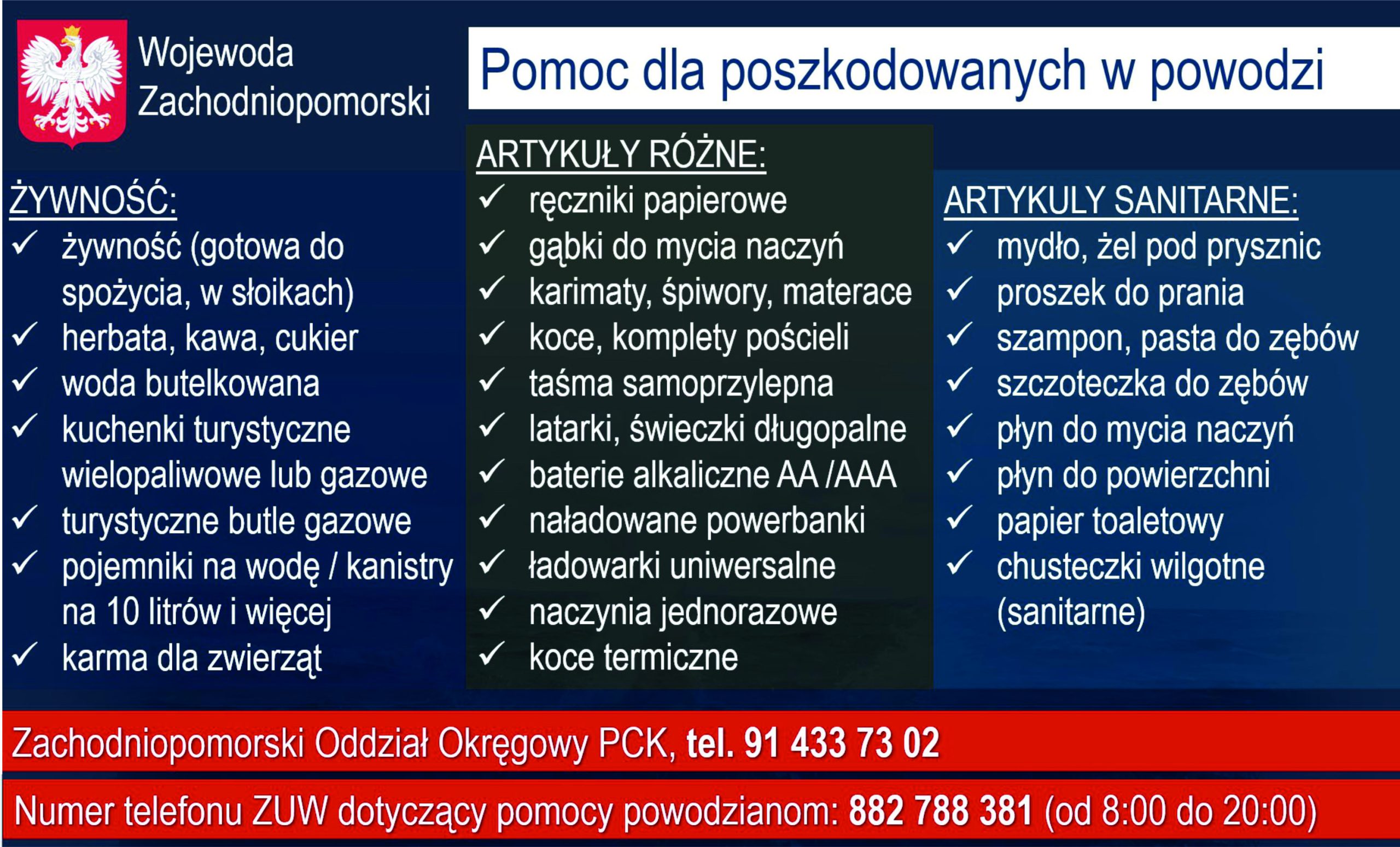 plakat pomoc powodzianom