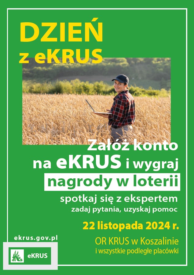 Plakat z zaproszeniem do udziału w dniu z eKRUS 22 listopada 2024 Koszalin