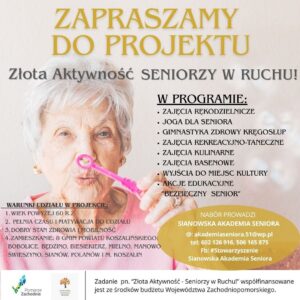 Rekrutacja do projektu „Złota Aktywność – Seniorzy w Ruchu!”