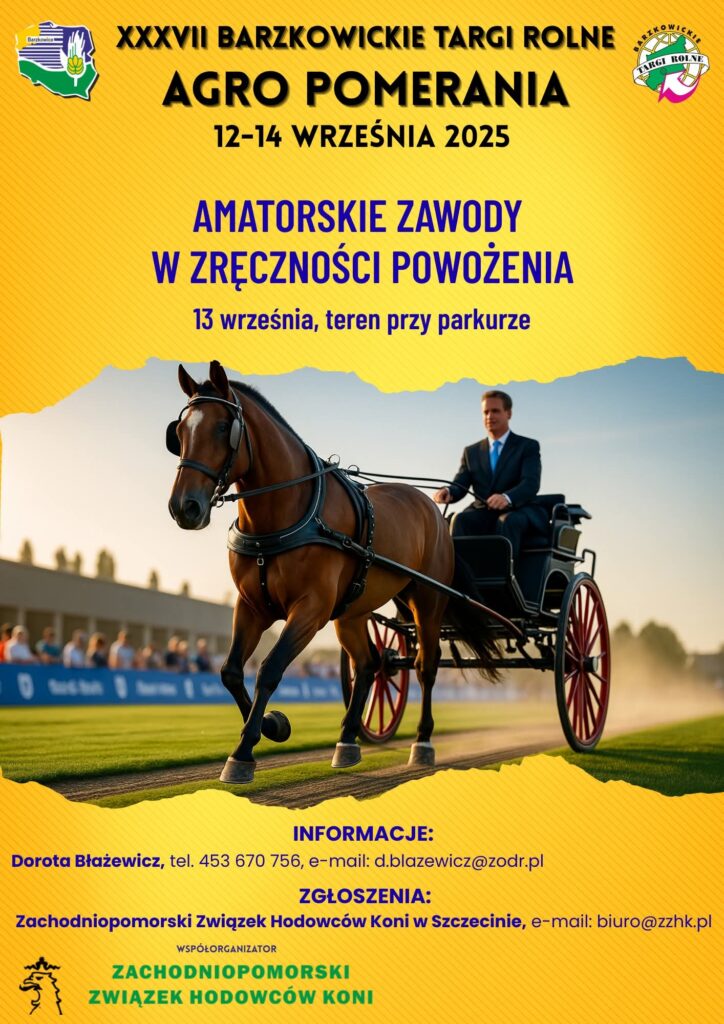 Plakat z zaproszeniem na 37. Barzkowickie targi rolne Agro Pomerania 12 do 14 września 2025_cz.3