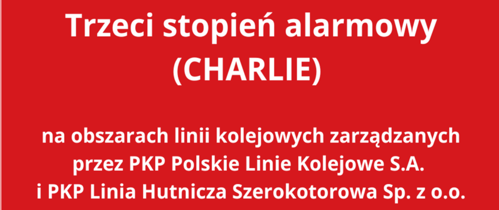 banerek trzeci stopień alarmowy CHARLIE