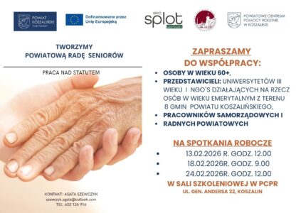 Zaproszenie na spotkania – Powiatowa Rada Seniorów