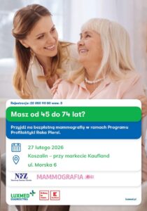 27.02.2026 Bezpłatne badania mammograficzne w Koszalinie