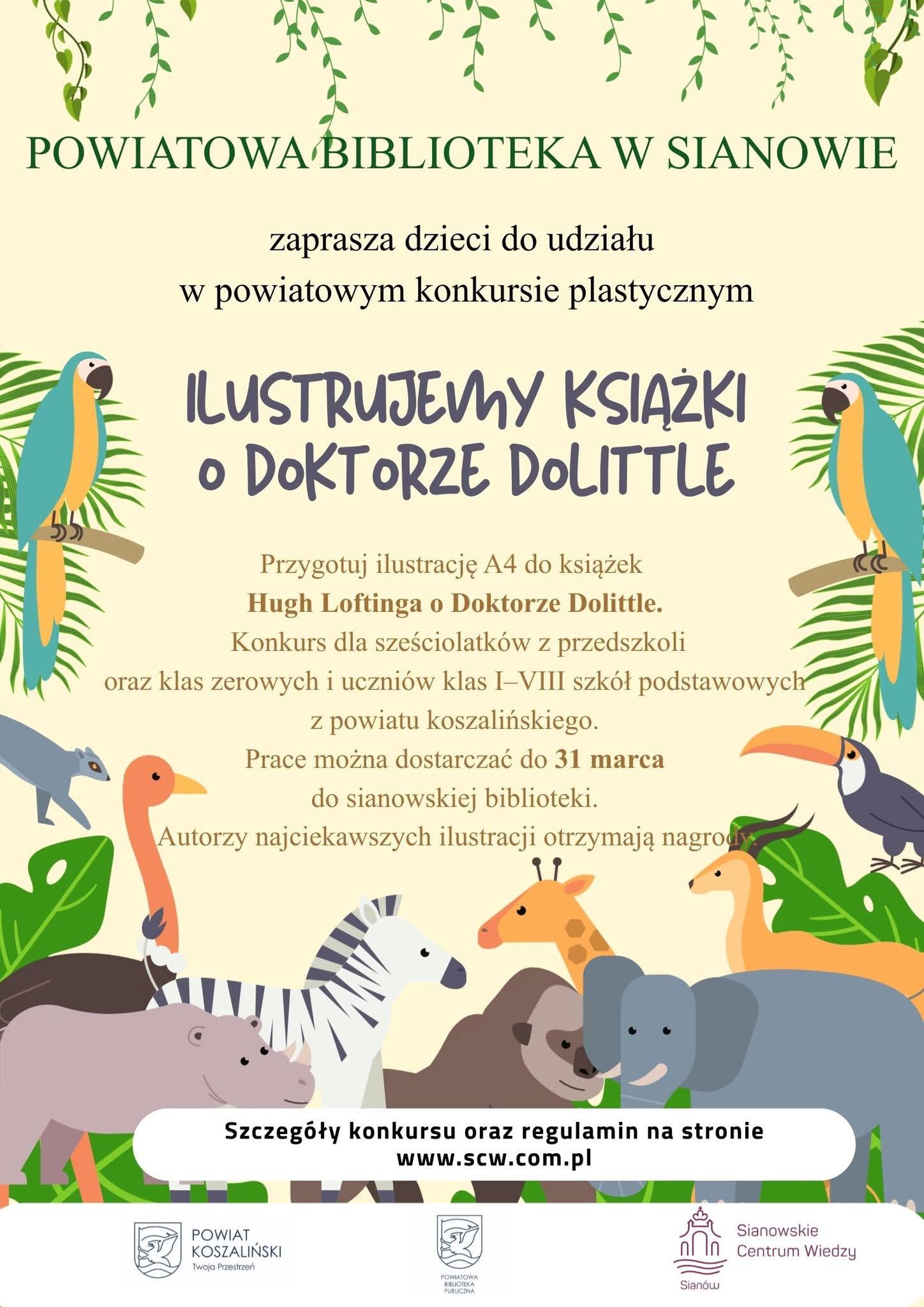 Plakat z zaproszeniem do udziału w powiatowym konkursie plastycznym