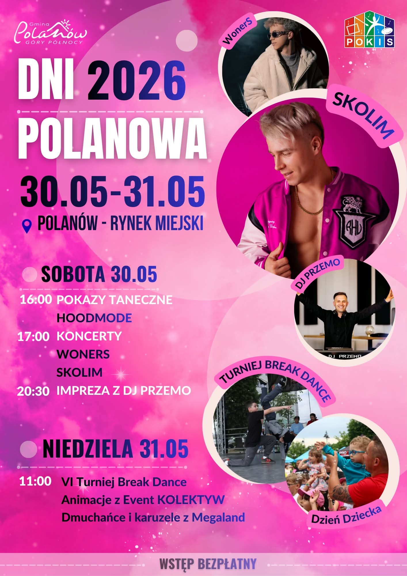 Plakat z zaproszeniem na Dni Polanowa 30 i 31 maja 2026