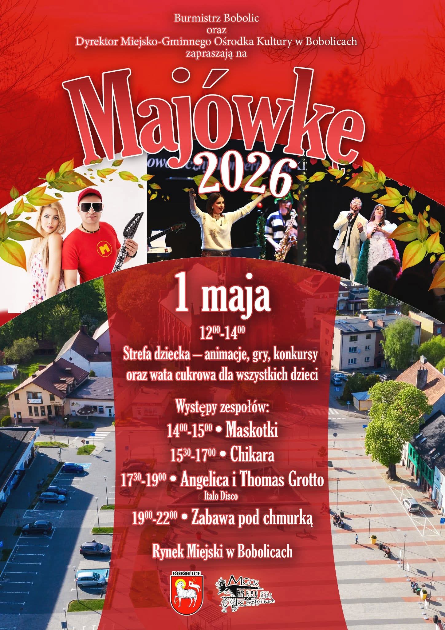 Plakat z zaproszeniem na majówkę 2026 w Bobolicach