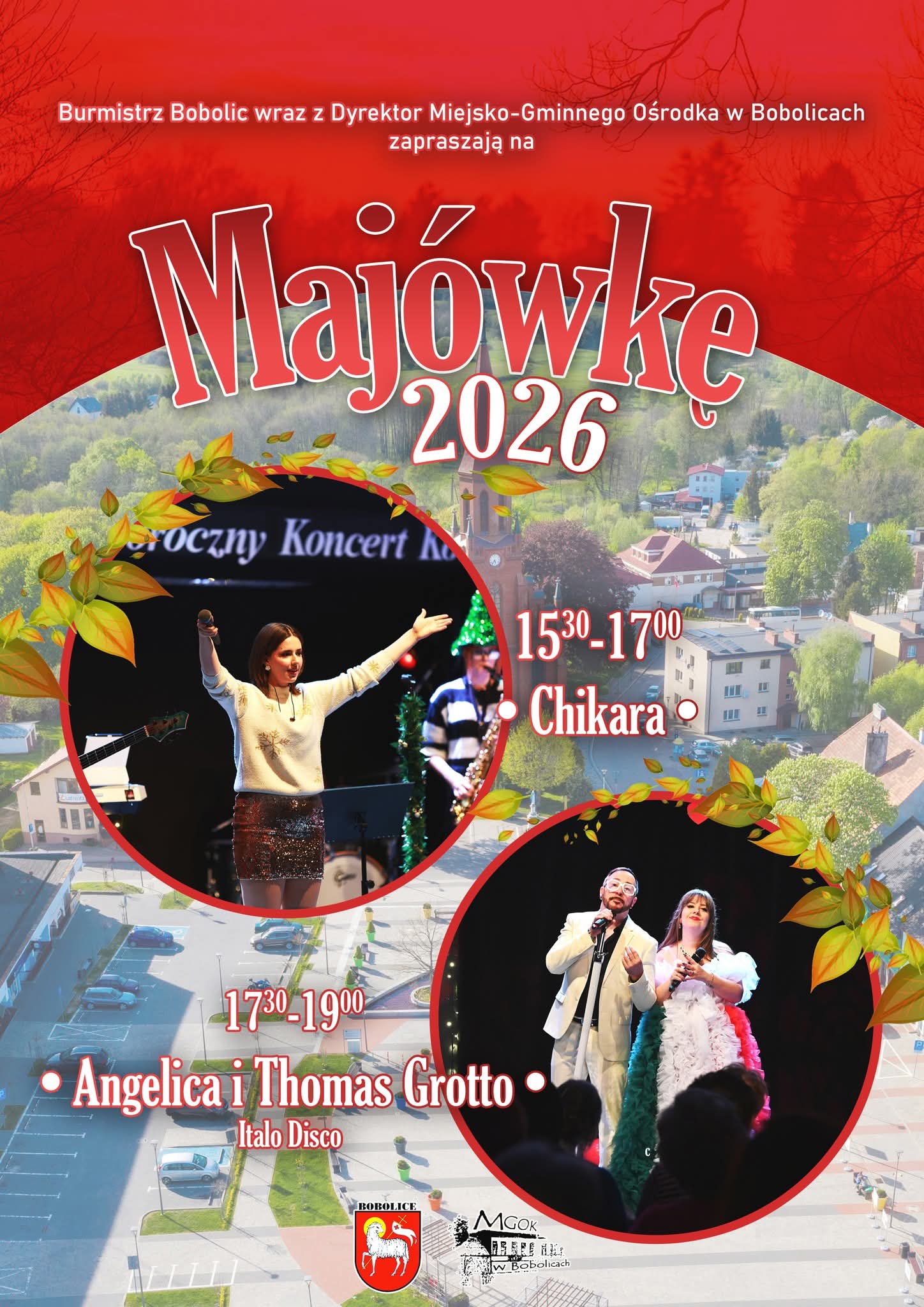 Plakat z zaproszeniem na majówkę w Bobolicach