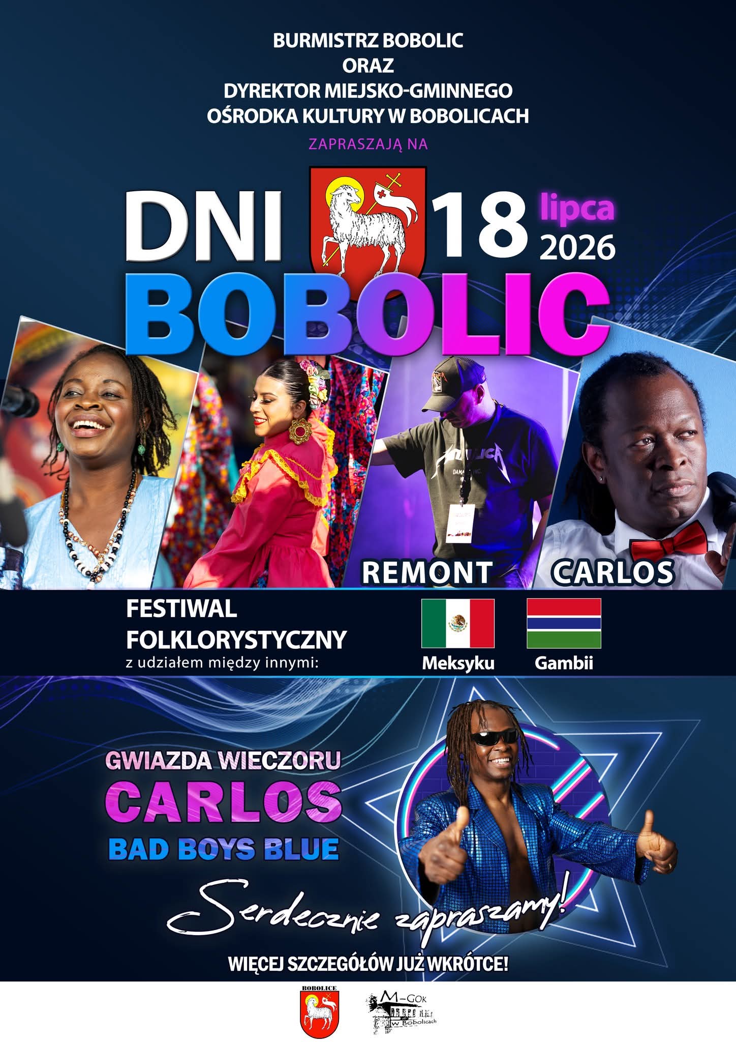 Plakat z zaproszeniem na Dni Bobolic 18 lipca 2026
