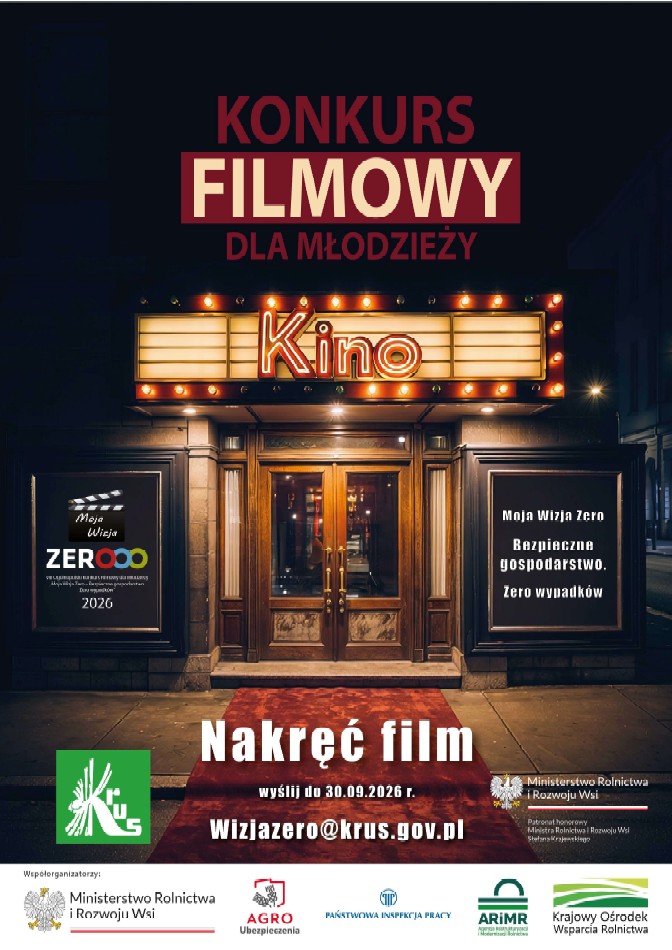 Plakat z zaproszeniem do udziału w konkursie filmowym