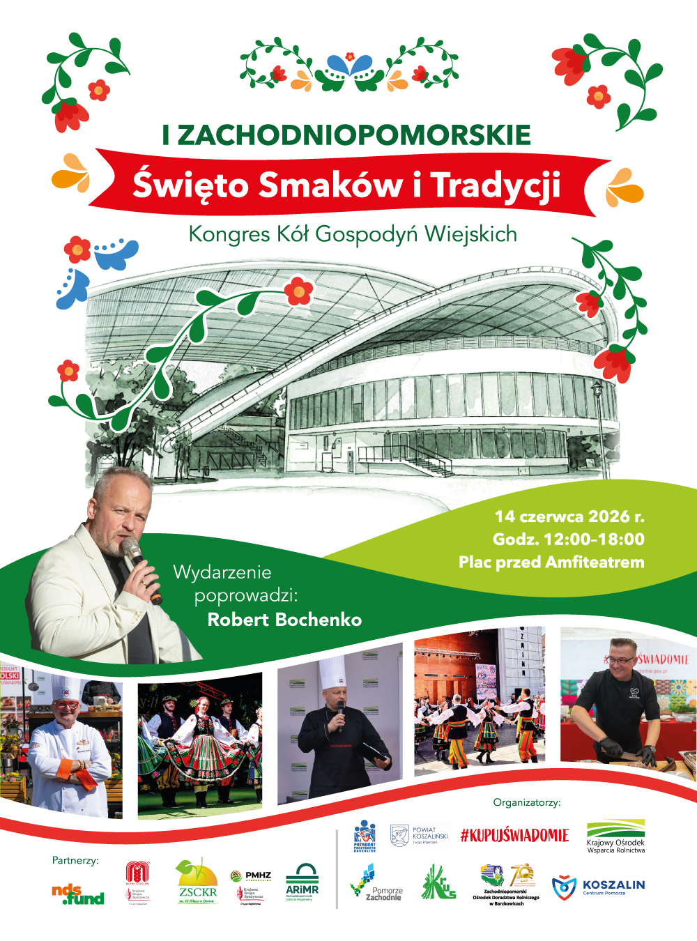 Plakat z zaproszeniem na I Zachodniopomorskie Święto Smaków i Tradycji 14 czerwca 2026