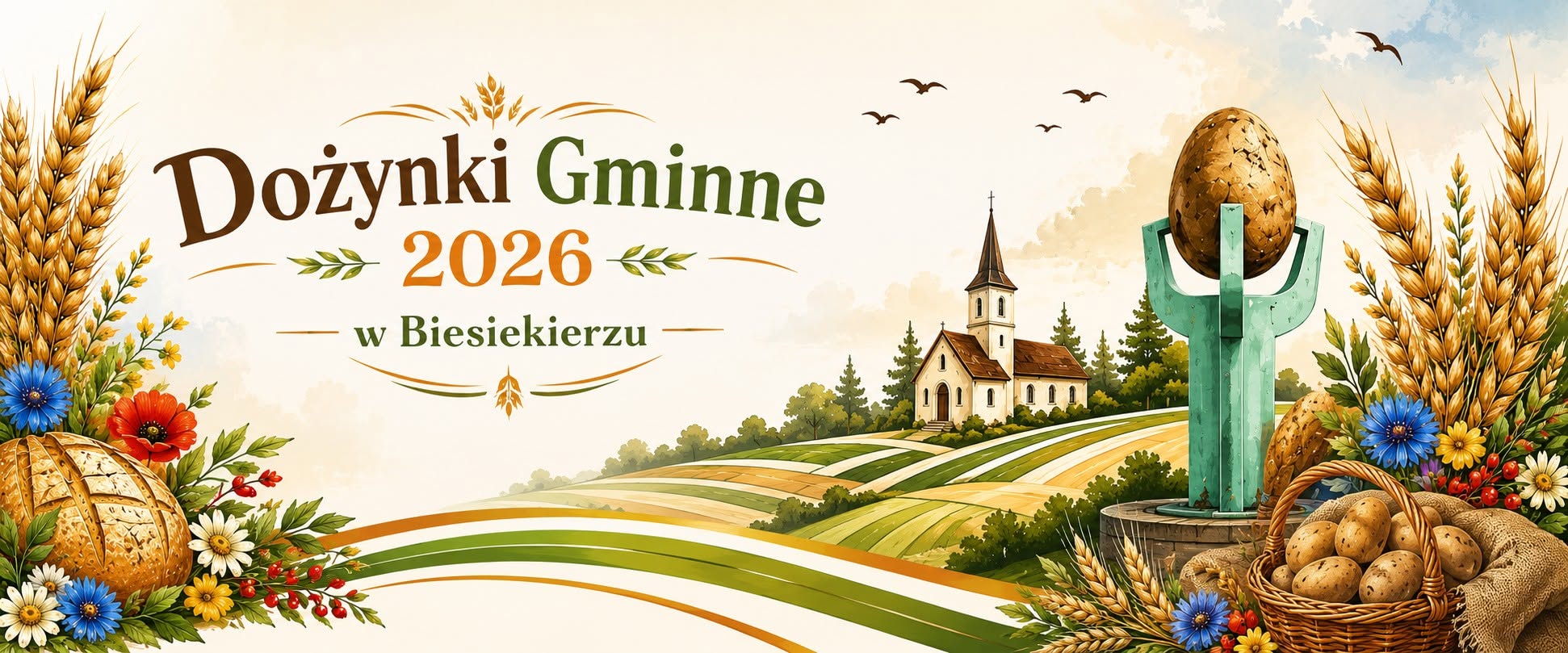 Baner informacyjny Dożynki Gminne w Biesiekierzu 5 września 2026